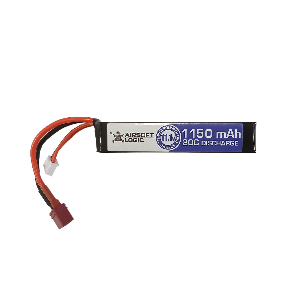 Airsoft Logic Airsoft Battery 11.1v 1150mah Lipo Stick Ultra Short – Dean Connector