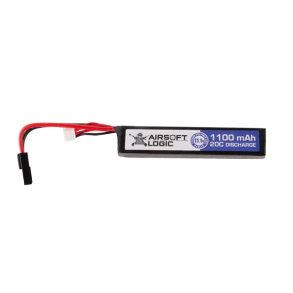 Airsoft Logic Airsoft Battery 11.1v 1100mah Lipo Stick - Small Tamiya Connector