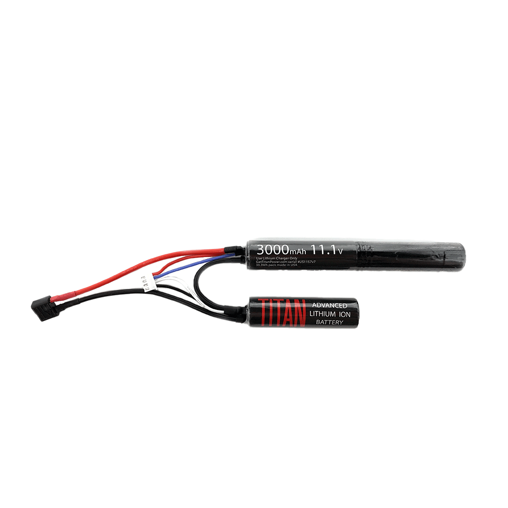 Titan Airsoft Battery 11.1v 3000mah Lipo Nunchuck Dean Connector