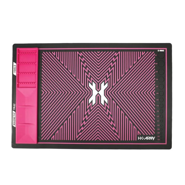 HK Army Paintball Magnetic Rubber Tech Mat MagMat – Black/Neon Pink