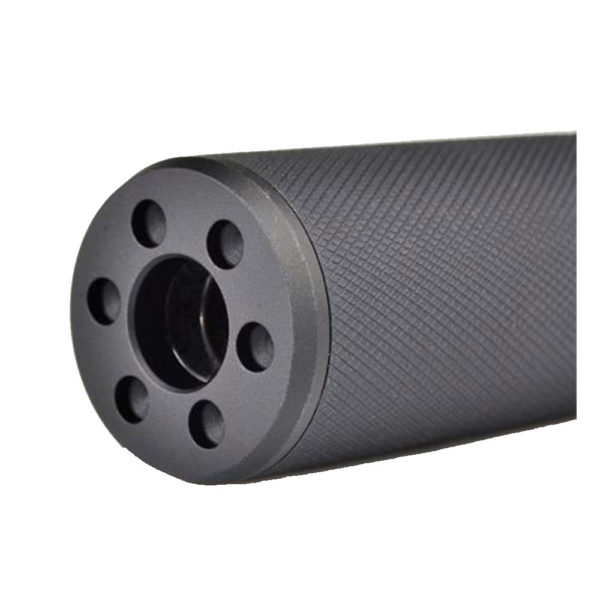 Airsoft Type C 155mm Aluminum Mock Suppressor For 14mm Negative Threaded Barrel – Black
