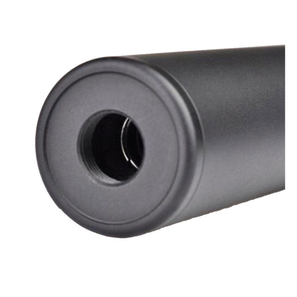Airsoft Smooth Style 190x35mm Aluminum Mock Suppressor For 14mm Negative Threaded Barrel – Black