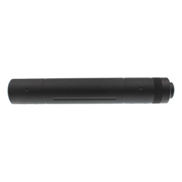 Airsoft Type D 195mm Aluminum Mock Suppressor For 14mm Negative Threaded Barrel – Black
