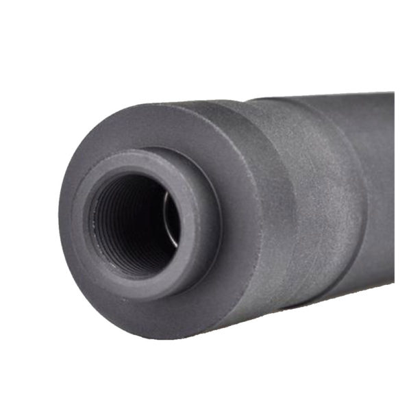 Airsoft Type B 155mm Aluminum Mock Suppressor For 14mm Negative Threaded Barrel – Black