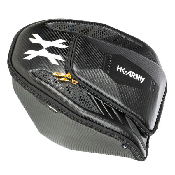 HK Army EXO Rigid Carbon Paintball Goggle Case – Black/Gold Zipper