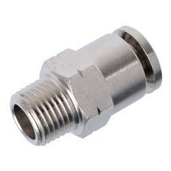 Impact 1/8'' Thread to 1/4'' Tube Push Connect Straight Macroline Fitting