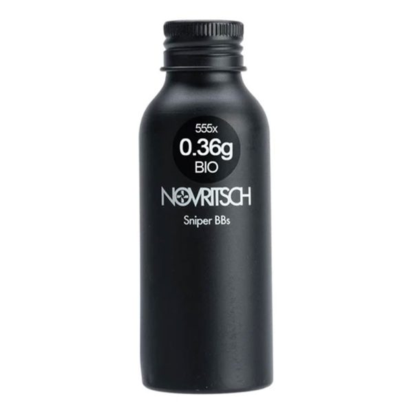 Novritsch Airsoft 6mm White Airsoft BBs - Bottle Of 555 Rounds Bio – .36g