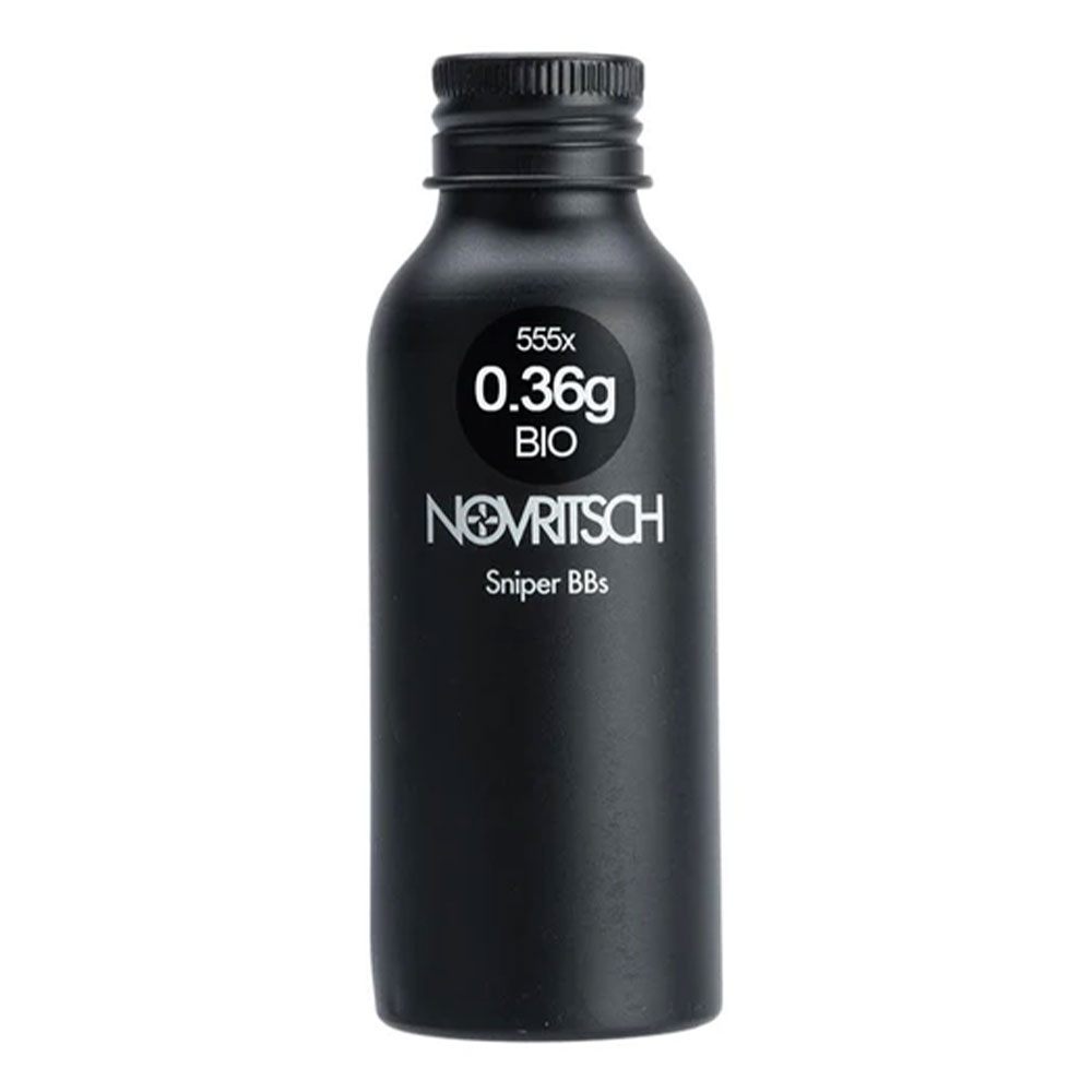 Novritsch Airsoft 6mm White Airsoft BBs – Bottle Of 555 Rounds Bio – .36g