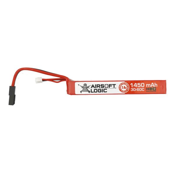 Airsoft Logic Airsoft Battery 7.4v 1450mah Lipo Stick – Small Tamiya Connector