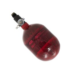HK Army HEX Aerolite Extra Lite Carbon Fiber Compressed Air Paintball Tank With Standard Regulator - 48/4500 - Red