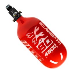 HK Army Aerolite Extra Lite Carbon Fiber Compressed Air Paintball Tank With Pro Regulator - 80/4500 - RUSH - Red/White