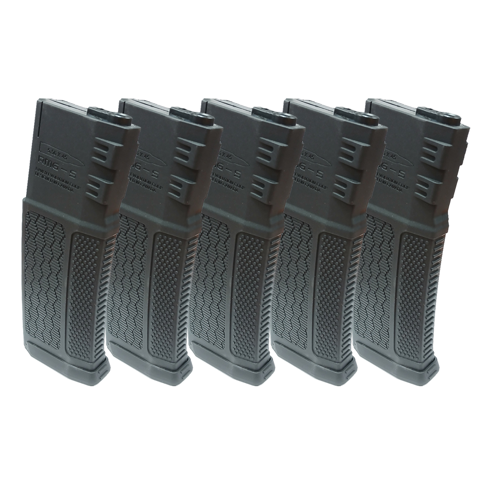 Raven Airsoft M4 RMAG Mid-Cap Magazine - 5 Pack - Black