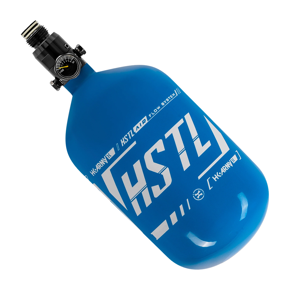 HK Army HSTL Carbon Fiber Compressed Air Paintball Tank With Standard Regulator - 68/4500 - Blue/White