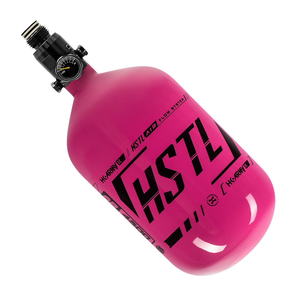 HK Army HSTL Carbon Fiber Compressed Air Paintball Tank With Standard Regulator - 68/4500 - Neon Pink/Black