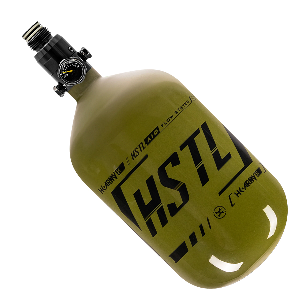 HK Army HSTL Carbon Fiber Compressed Air Paintball Tank With Standard Regulator - 68/4500 - Olive/Black