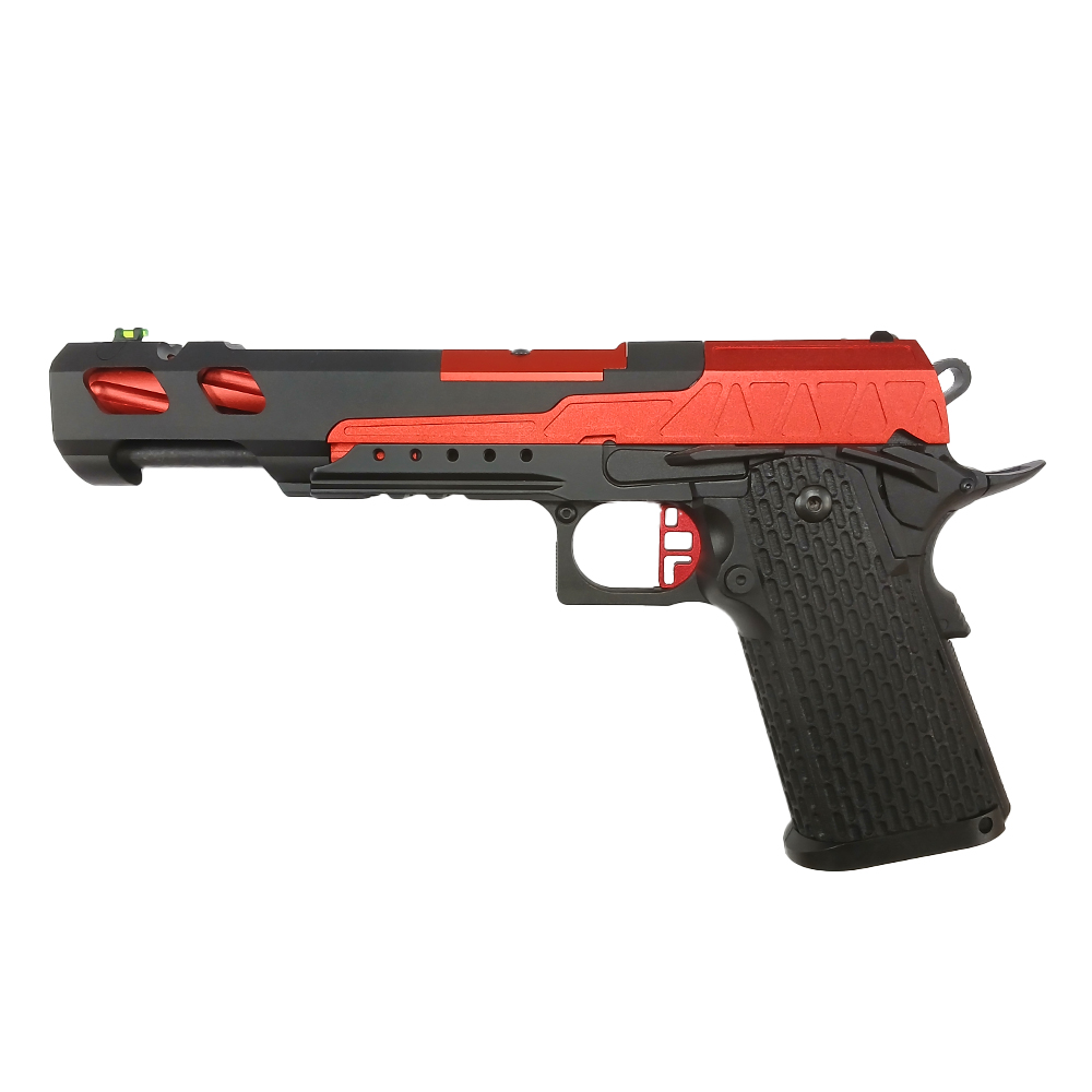 Novritsch SSP5 Blowback Airsoft Pistol Custom Build - 6" - Red Black