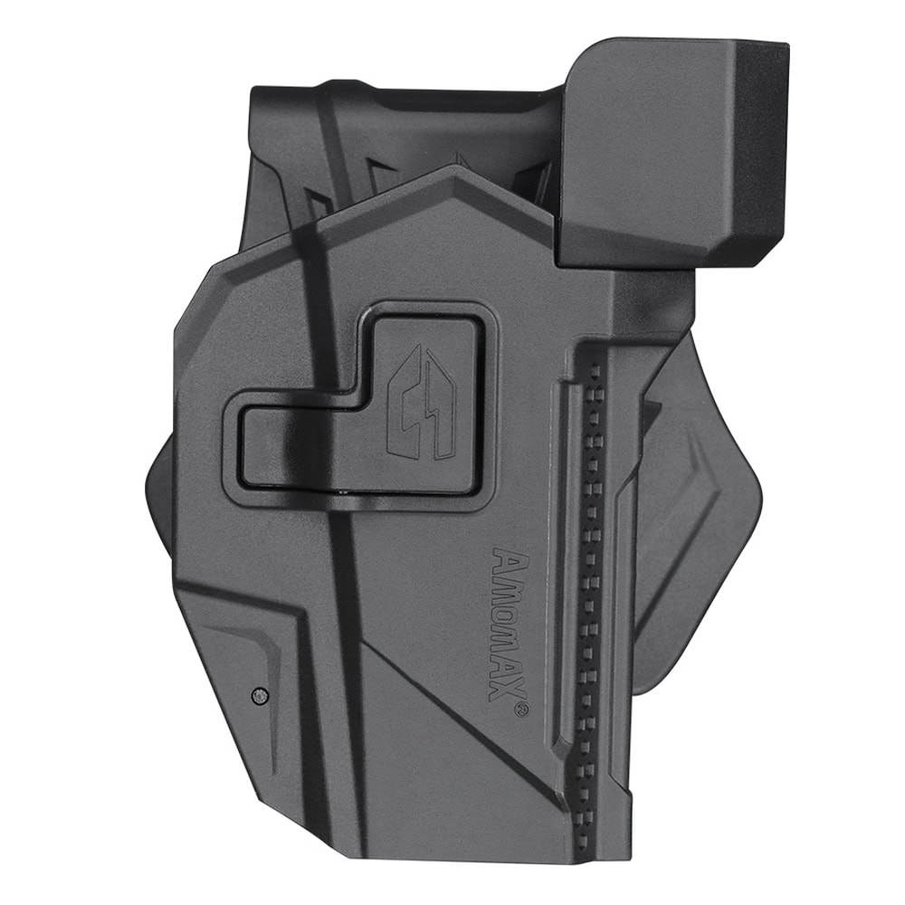Amomax Rigid Pistol Holster – Paddle Attachment – Right Handed – Glock With Red Dot Sight – Black