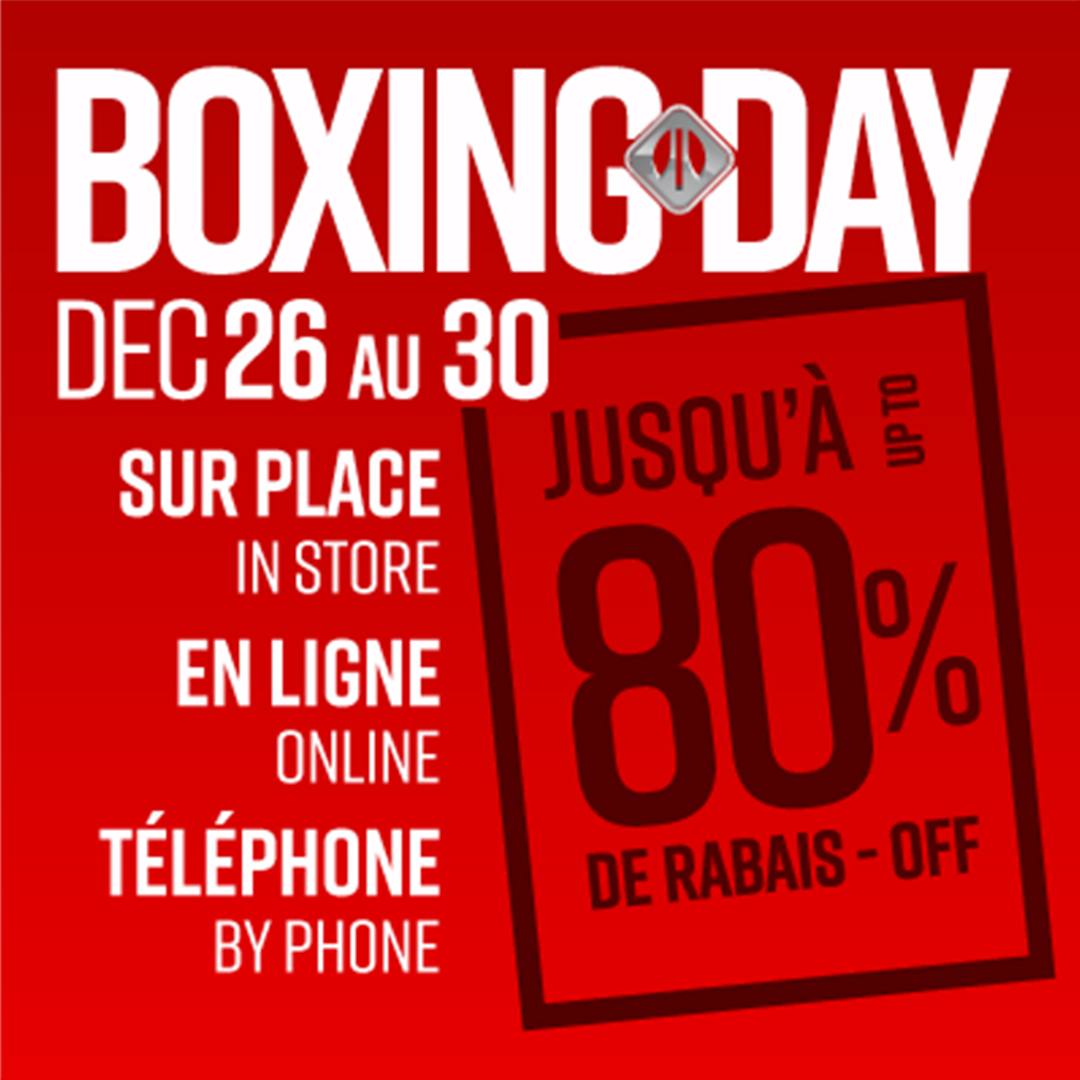 December 26th to 30th – It’s our Boxing Week !