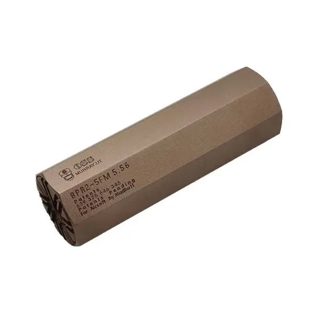 Airsoft Aluminum Mock Suppressor - OSS BPR2 - Tan