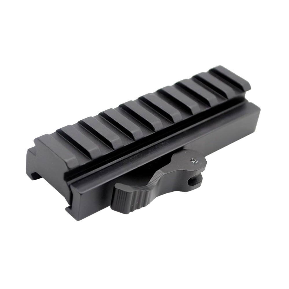 Quick Detach Picatinny Riser - Low Profile - 9 Slots - Black