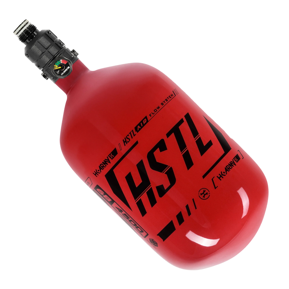HK Army HSTL Carbon Fiber Compressed Air Paintball Tank - Pro Regulator - 68/4500 - Red/Black