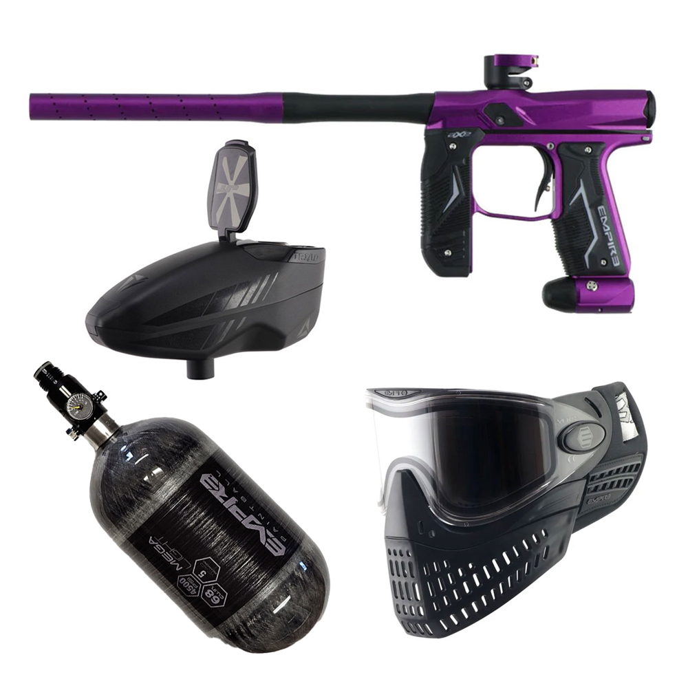 Package Deal - Empire AXE 2.0 Paintball Gun – Dust Purple/Dust Black