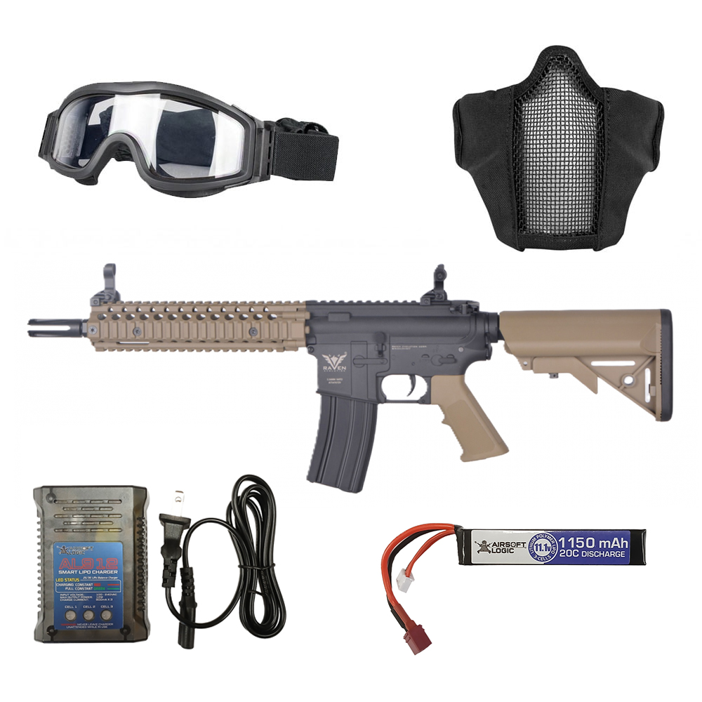 Airsoft Package Deal : Raven Evolution Neo DD18 AEG - Tan/Black