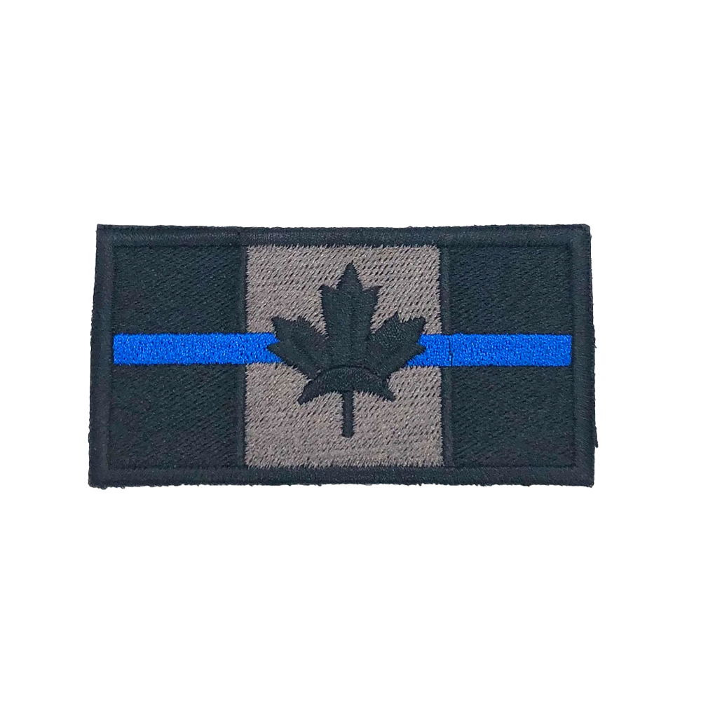 Patch Embroided - 2.5"x1.5" - Canada Thin Line - Small - Blue