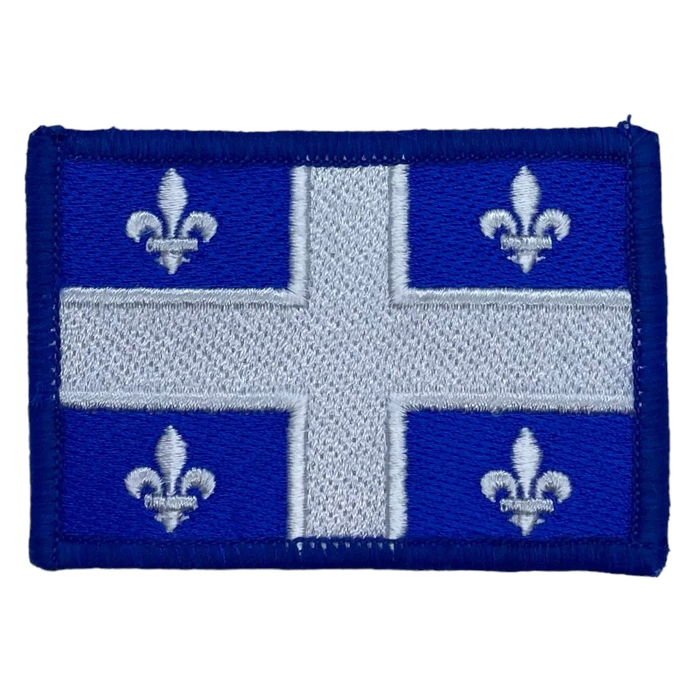 Patch Embroided - 3"x2" - Quebec Flag - Blue & White