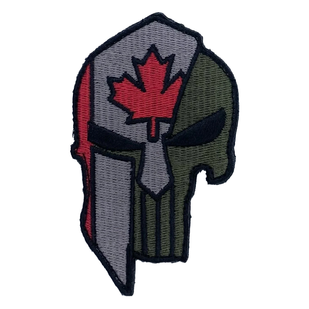 Patch Embroided - 1.8"x3" - Spartiate Canada - Green & Grey