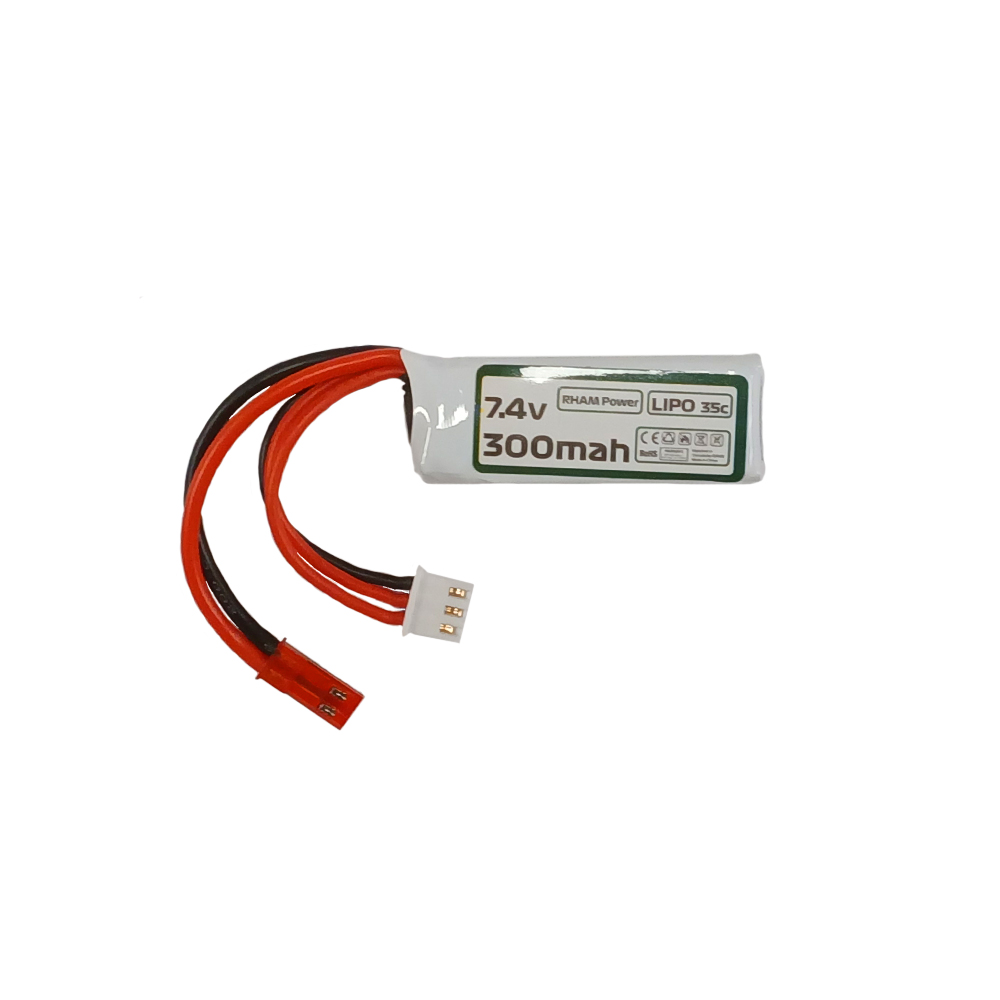 RHAM Airsoft Battery 7.4v 300mah Lipo For HPA – JST Connector