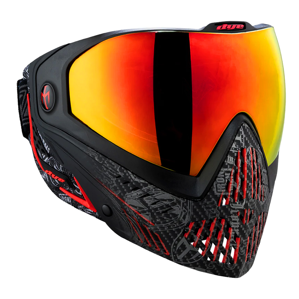 Dye I5 Paintball Mask With Thermal Lens - Ironman Shields Black/Red